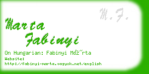 marta fabinyi business card